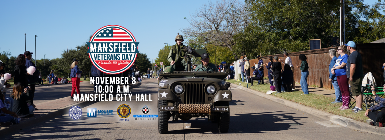 promo graphic for veterans day parade