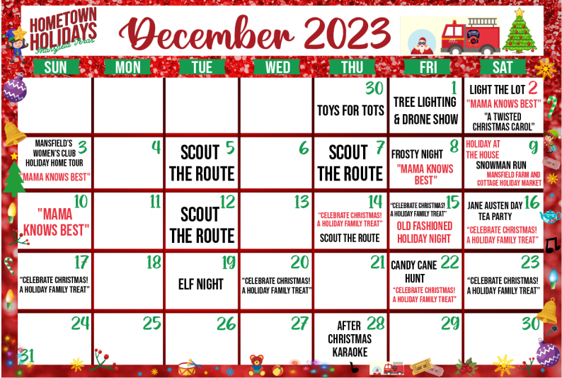 hometown holidays calendar